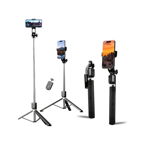 BD-17 1700mm Long Wireless Selfie Stick & Tripod Stand with Bluetooth Remote – Foldable, Extendable Monopod for Smartphones - Image 6