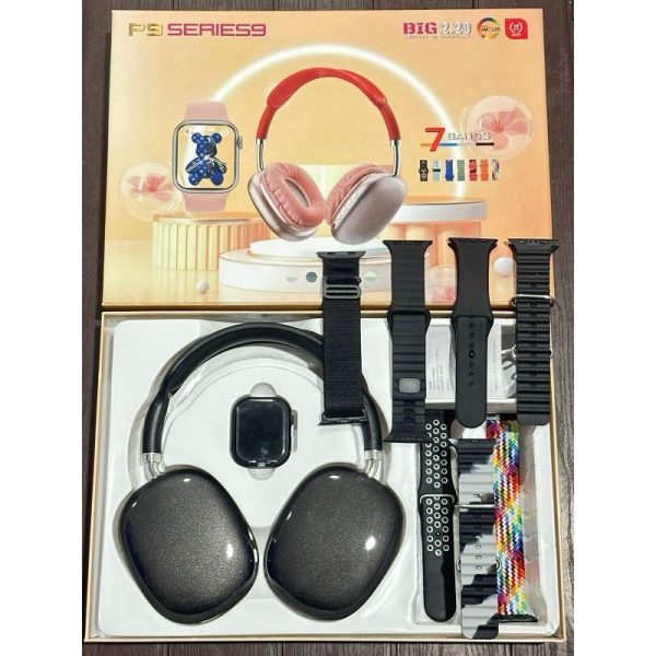 P9 Series Smartwatch with Headphones - Black